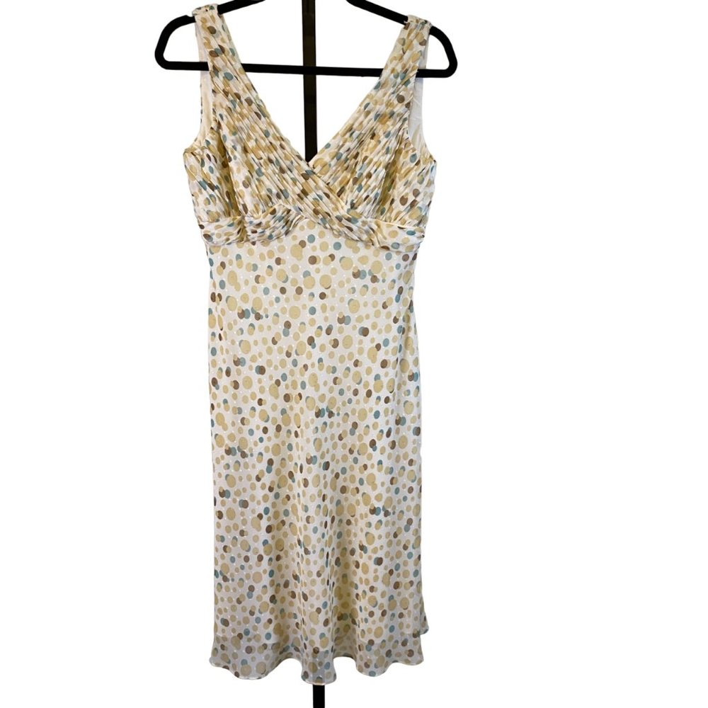 Adrianna Papell Tan Polka Dot Dress